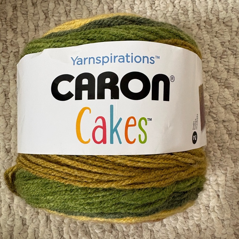 Caron Cakes Multicolor Yarn - Green & Gold